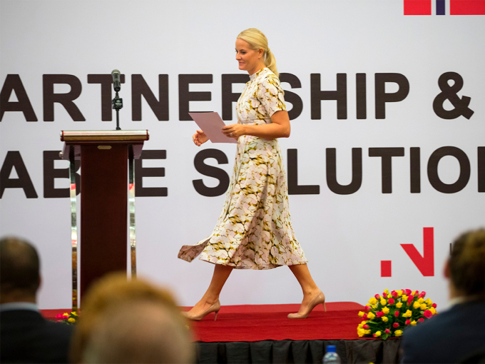 The Crown Princess gave the opening address at the business seminar in Addis Ababa. Photo: Vidar Ruud / NTB scanpix